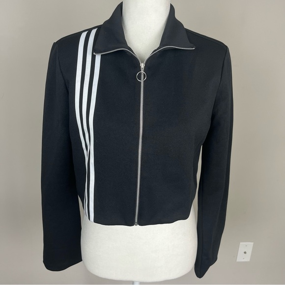NWT ADIDAS TLRD ZIP UP LONG SLEEVE TRACK JACKET SIZE SMALL IN BLACK AND WHITE - Picture 13 of 16